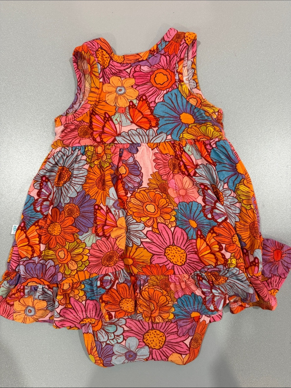 Posh Peanut Bamboo Baby Girls Meadow Floral Racerback Bodysuit Twirl Dress 6-12m - Picture 5 of 6
